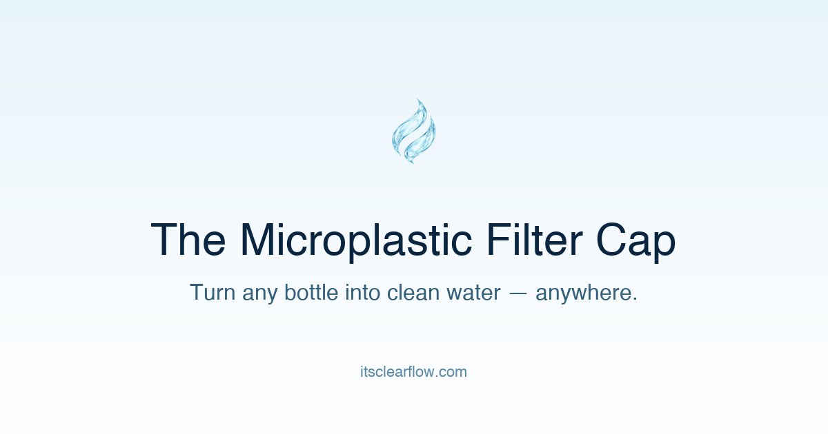 ClearFlow Microplastic Filter Cap — turn any bottle into clean water
